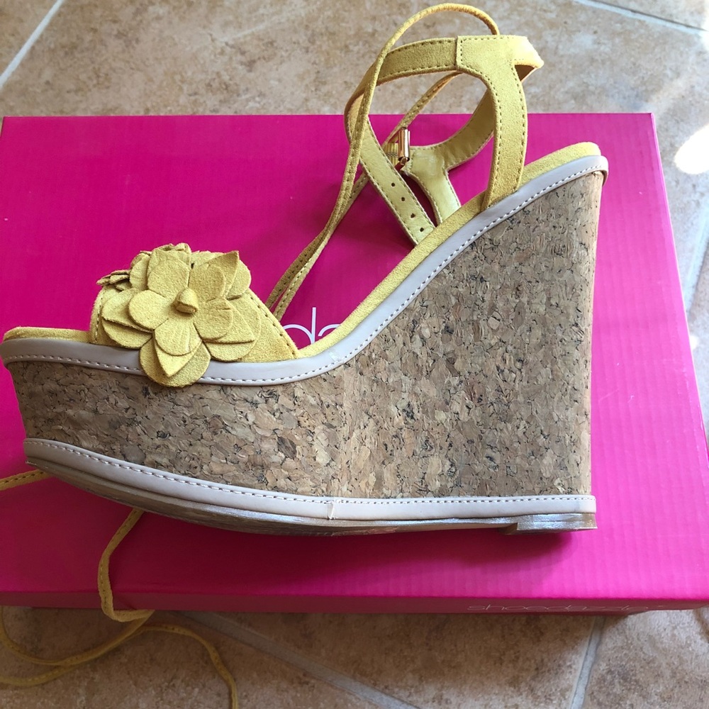 Platform yellow sandals